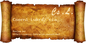 Cserni Lukrécia névjegykártya